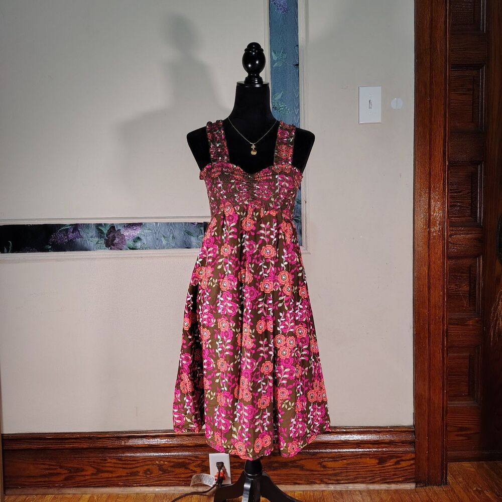 VTG Cottagecore Sequin Floral 100% Cotton Dress NWTS/T55